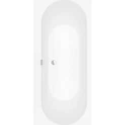 V&b oberon 2.0 badekar 170x75 for innbygging stone white m/avløpssett i sort/stone white