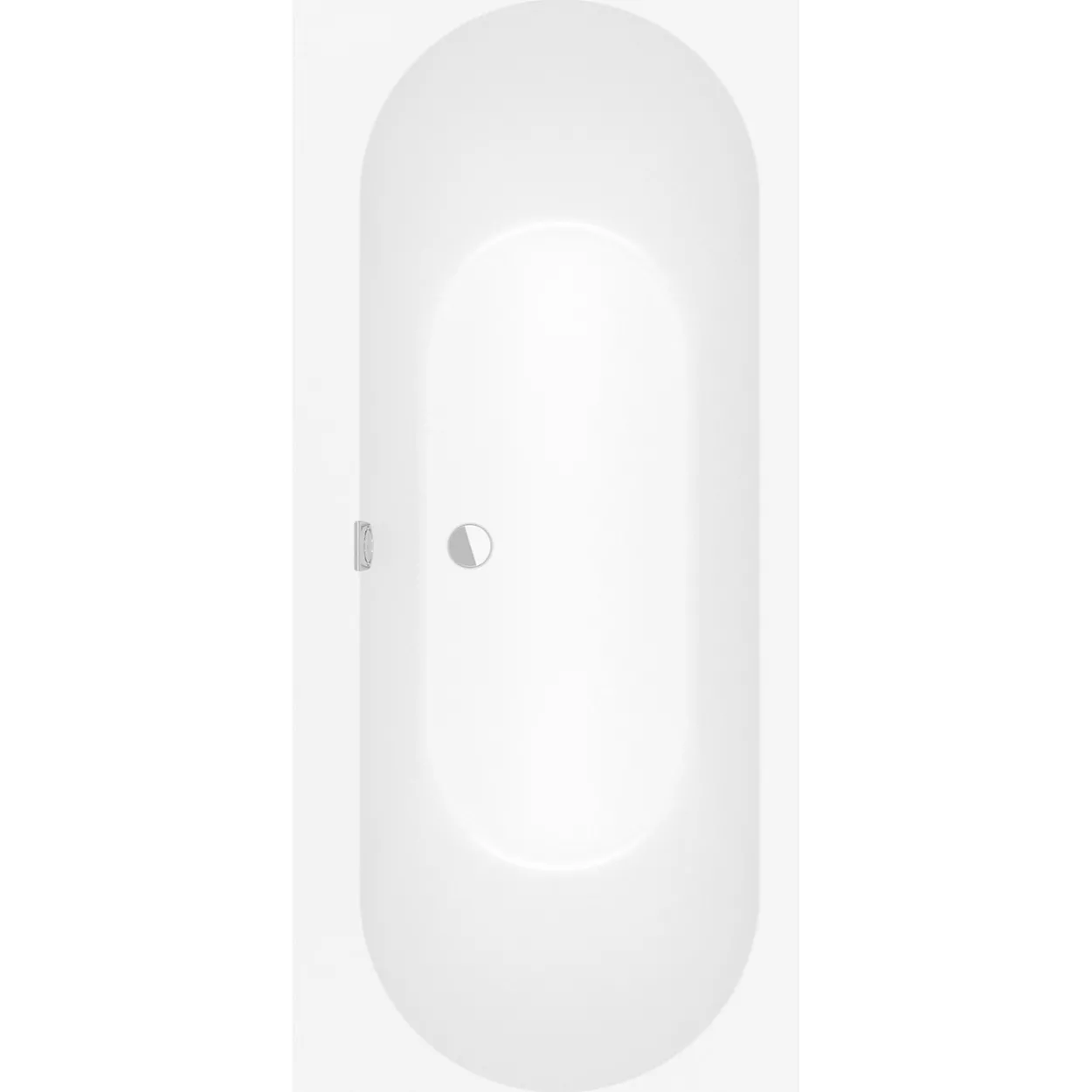 V&b oberon 2.0 badekar 170x75 for innbygging stone white m/avløpssett i sort/stone white