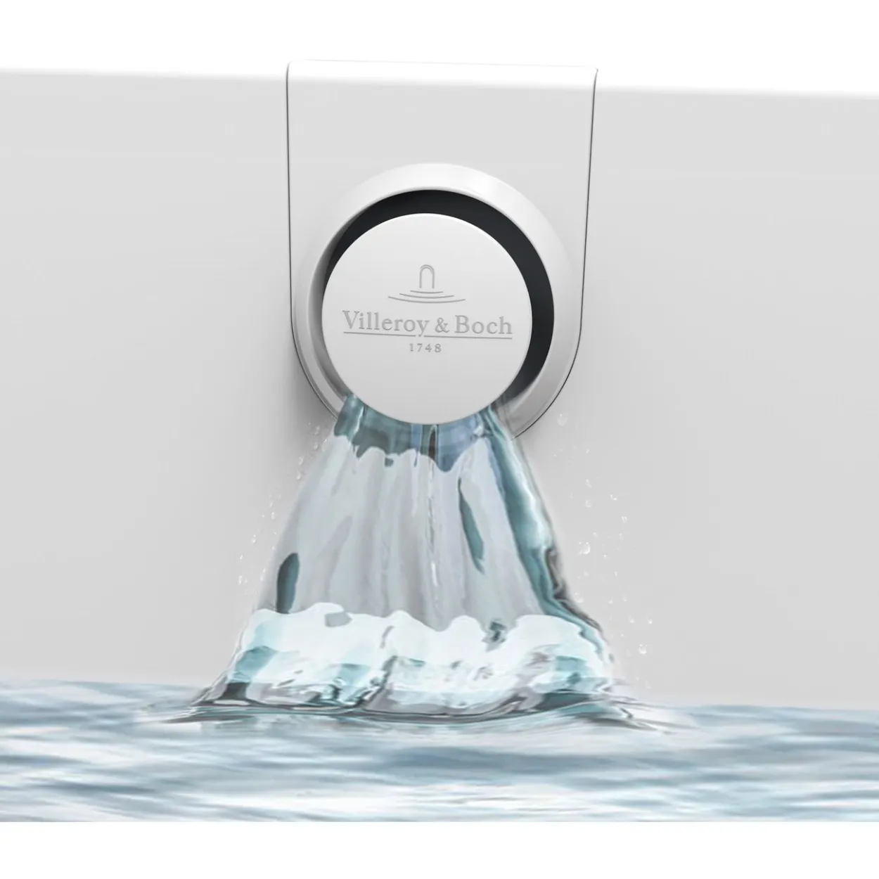 V&b oberon 2.0 badekar 170x75 for innbygging stone white m/avløpssett i sort/stone white