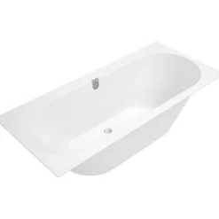 V&b oberon 2.0 badekar 180x80 for innbygging hvit alpin m/avløpssett i hvit/krom