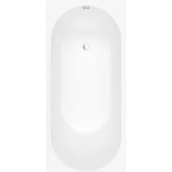 V&b oberon 2.0 solo badekar 180x80 for innbygging hvit alpin m/avløpssett i hvit/krom