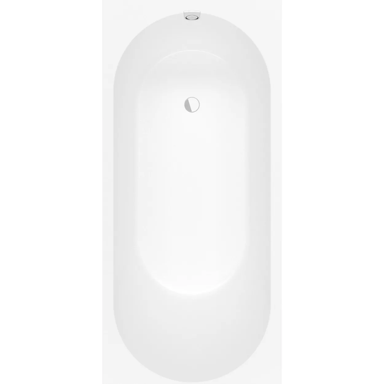 V&b oberon 2.0 solo badekar 180x80 for innbygging hvit alpin m/avløpssett i hvit/krom