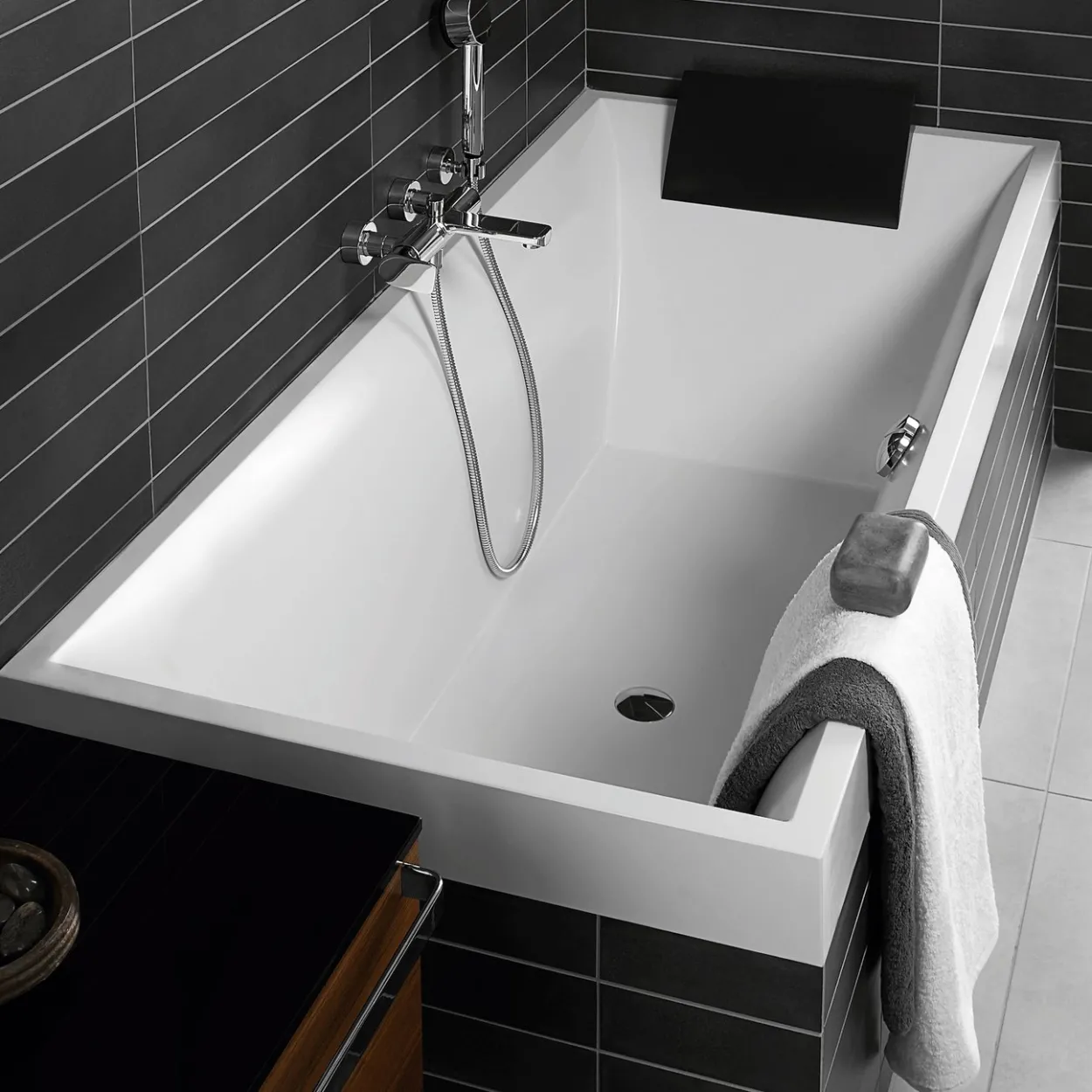 V&b square duo badekar 170x75 for innbygging hvit alpin