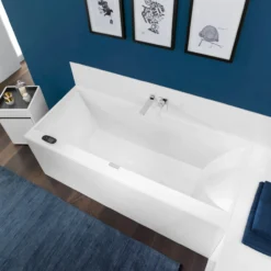 V&b squaro edge 12 badekar 190x90 for innbygging med avløpssett i krom