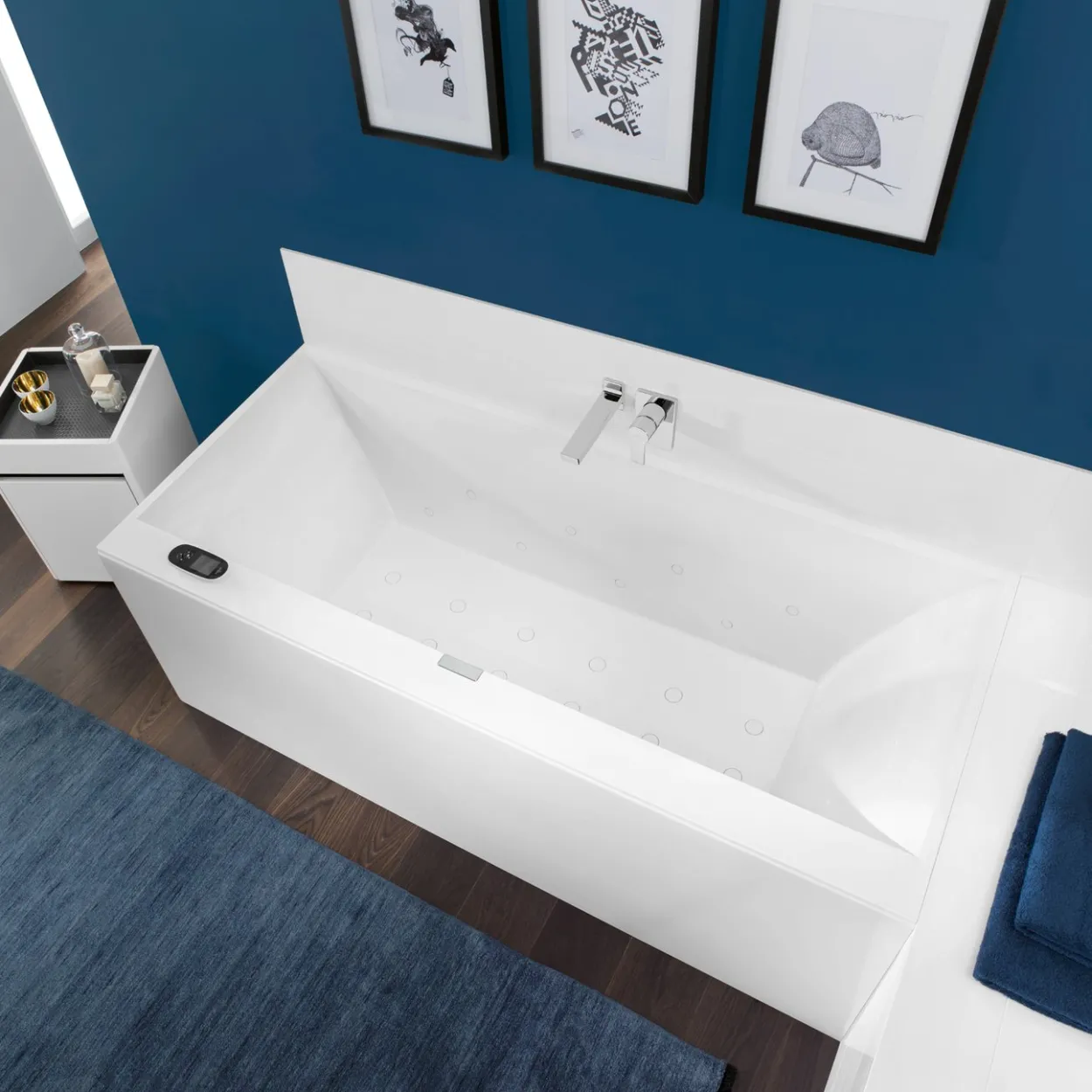 V&b squaro edge 12 badekar 190x90 for innbygging med avløpssett i krom