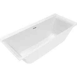 V&b subway 3.0 badekar 170x75 for innbygging stone white m/avløpssett i krom/stone white