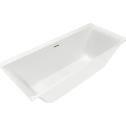 V&b subway 3.0 badekar 180x80 for innbygging stone white m/avløpssett i krom/stone white