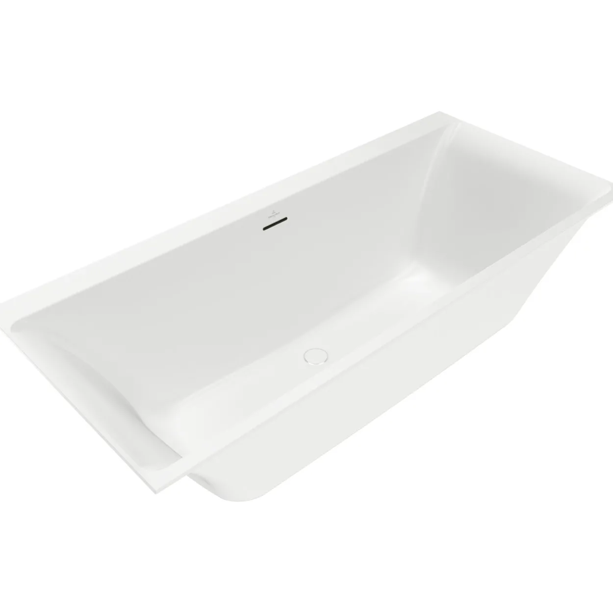 V&b subway 3.0 badekar 180x80 for innbygging stone white m/avløpssett i krom/stone white