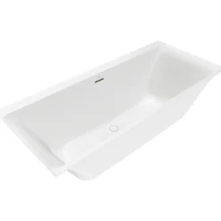 V&b subway 3.0 badekar 180x80 for innbygging stone white m/silentflow vannpåfylling