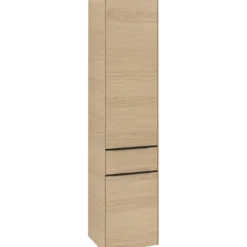 V&b subway 3.0 høyskap 40x171 høyre 2 dører & skuff nordic oak håndtak i volcano black