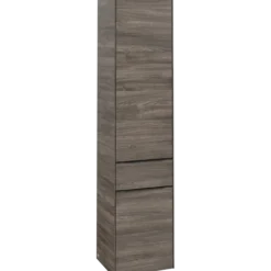 V&b subway 3.0 høyskap 40x171 høyre 2 dører & skuff stone oak håndtak i volcano black