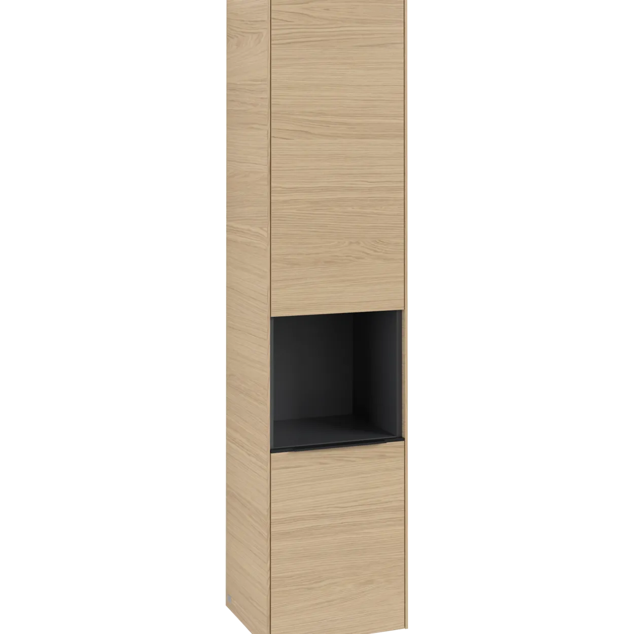 V&b subway 3.0 høyskap 40x171 venstre 2 dører & hylle nordic oak håndtak i volcano black