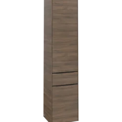 V&b subway 3.0 høyskap 40x171 venstre 2 dører & skuff arizona oak håndtak i volcano black
