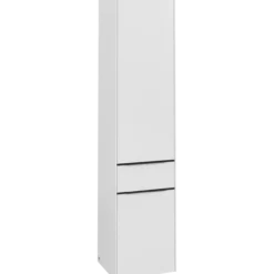 V&b subway 3.0 høyskap 40x171 venstre 2 dører & skuff pure white håndtak i volcano black