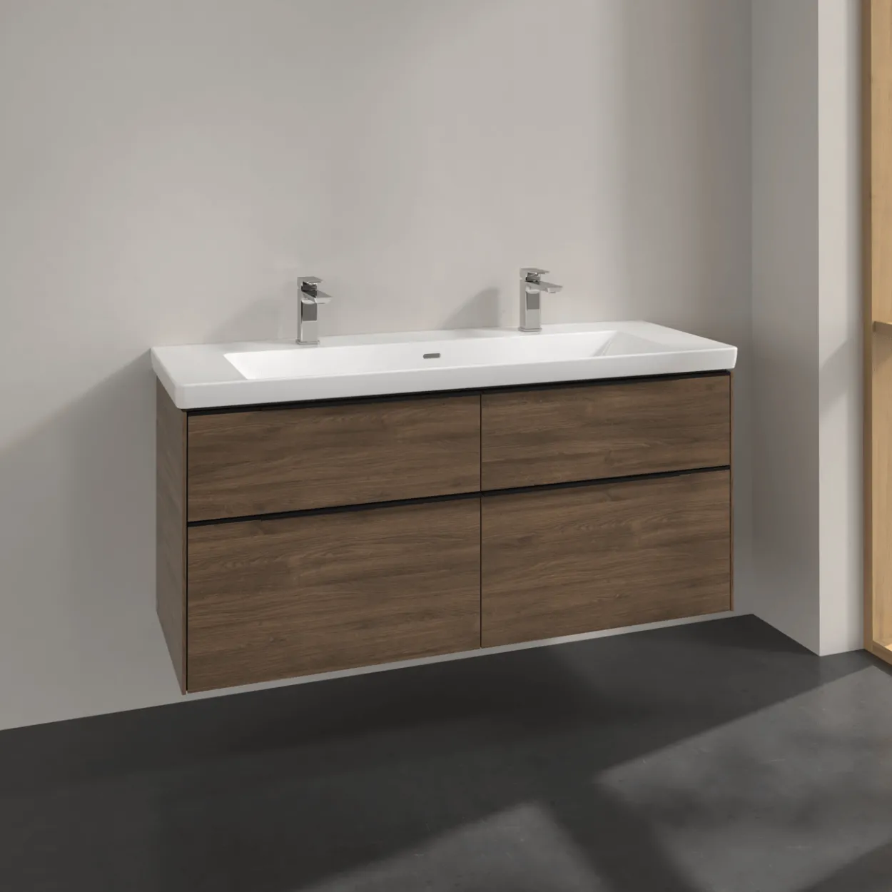 V&b subway 3.0 servantskap 127x57 arizona oak håndtak i volcano black