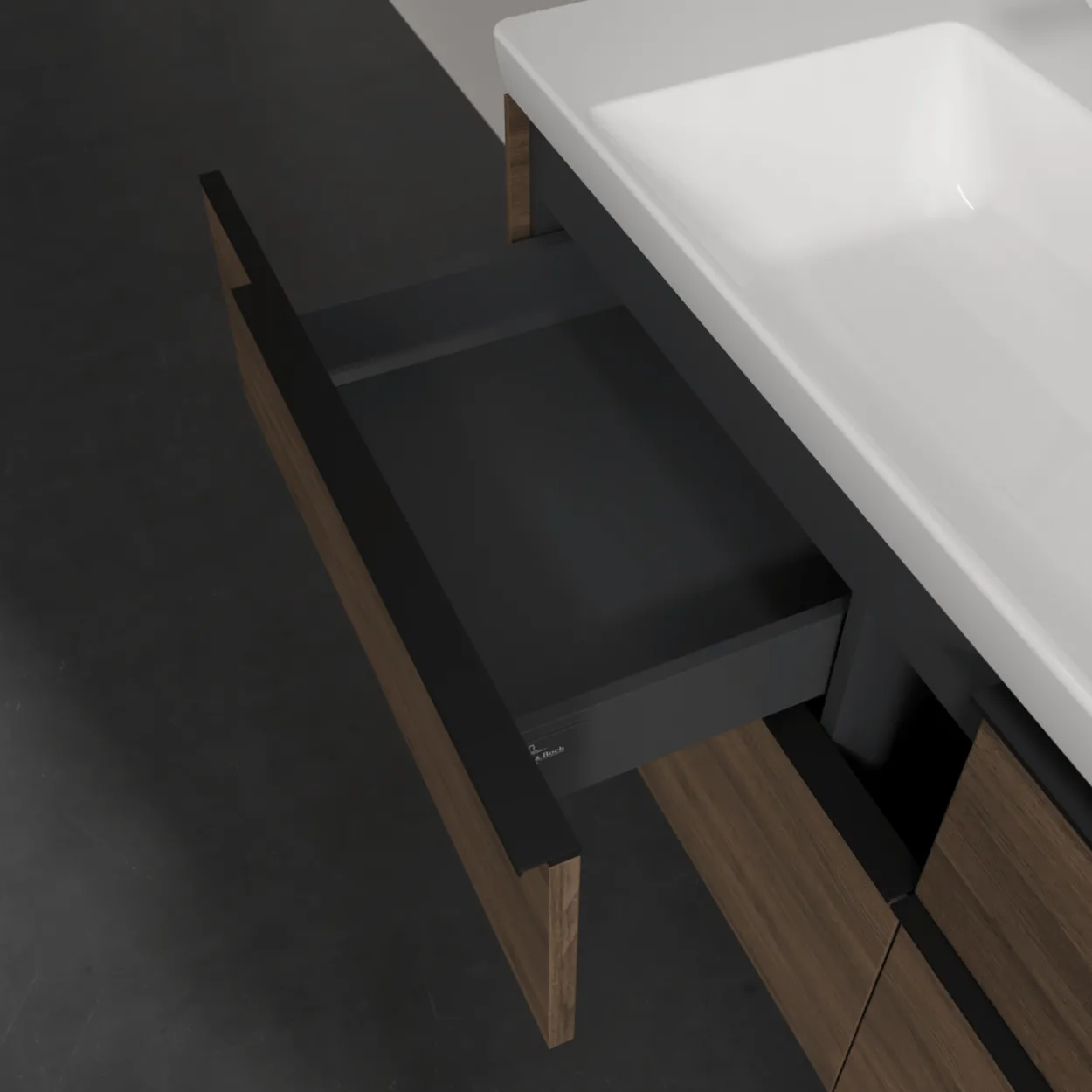V&b subway 3.0 servantskap 127x57 arizona oak håndtak i volcano black