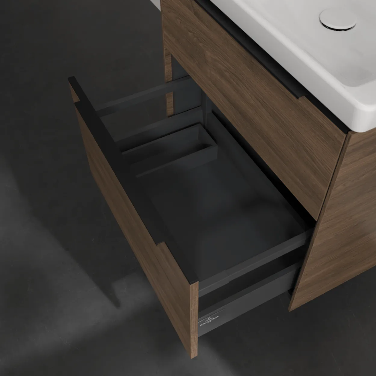 V&b subway 3.0 servantskap 62x57 arizona oak håndtak i volcano black