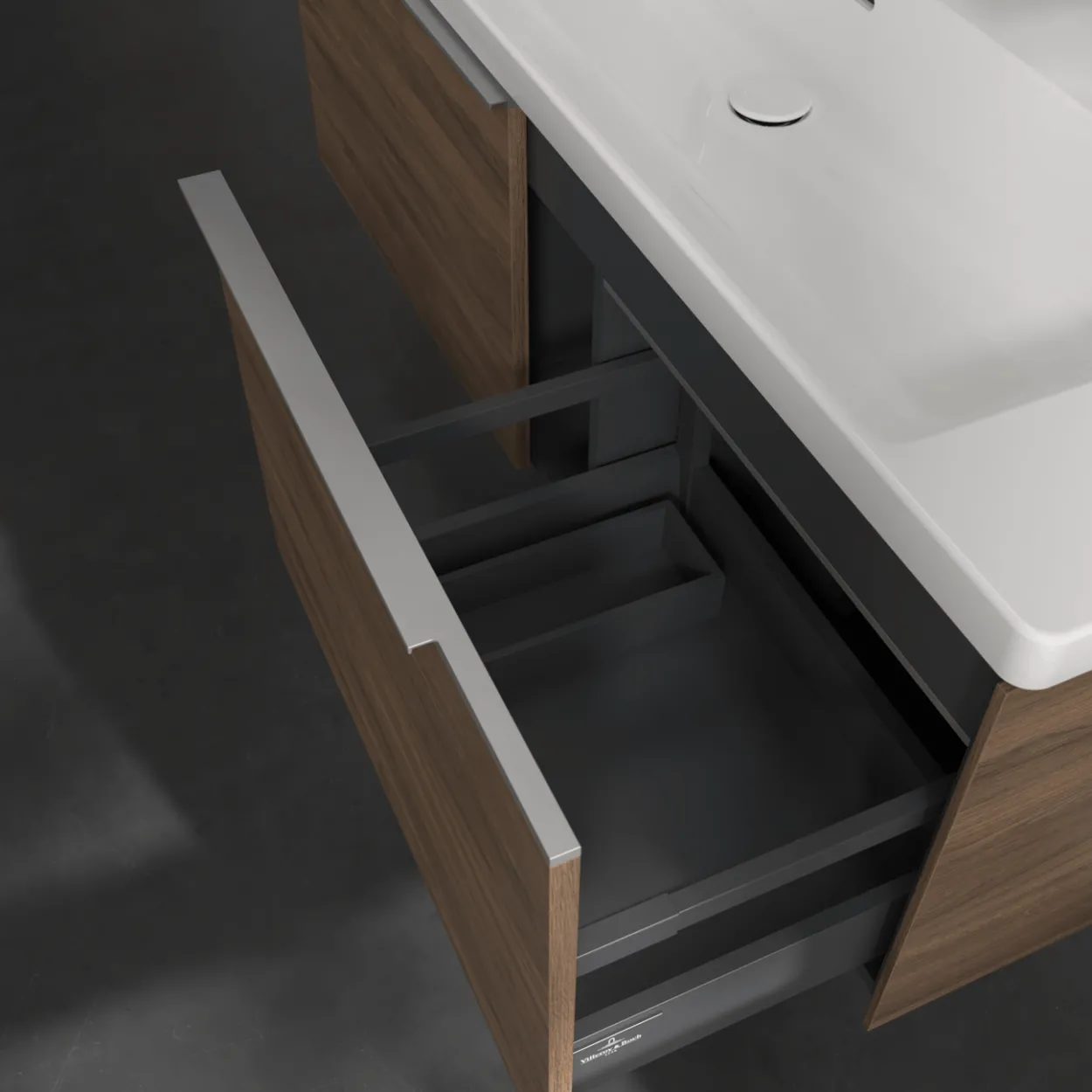 V&b subway 3.0 servantskap 127x42 arizona oak m/lys håndtak i krom