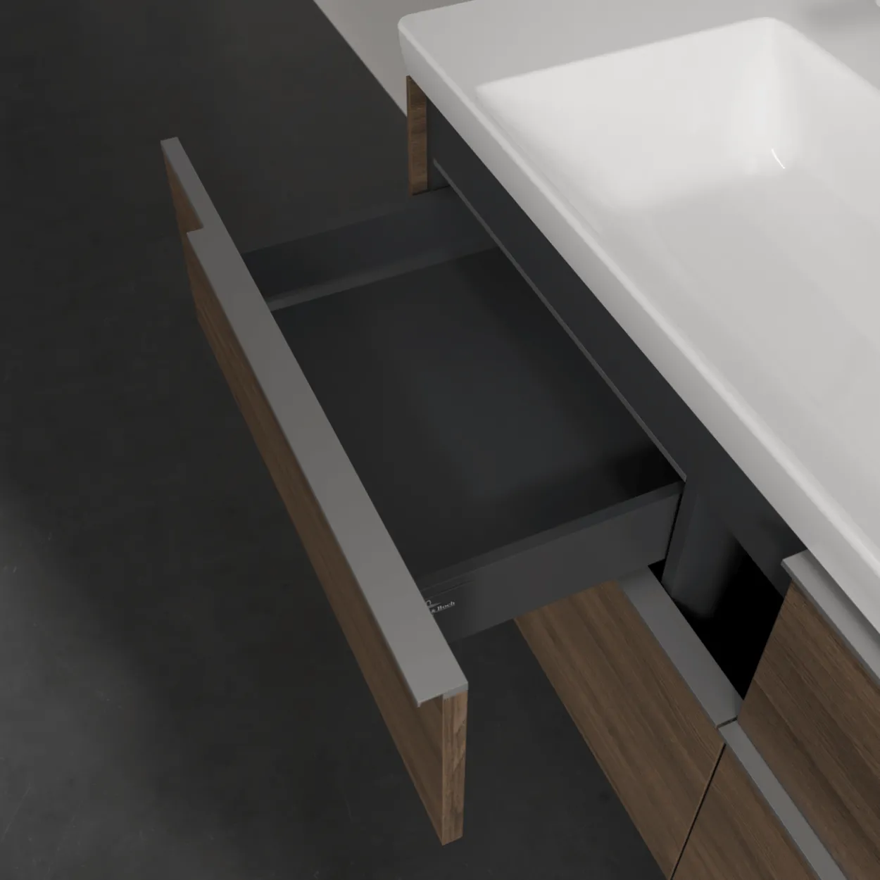 V&b subway 3.0 servantskap 127x57 arizona oak m/lys håndtak i krom