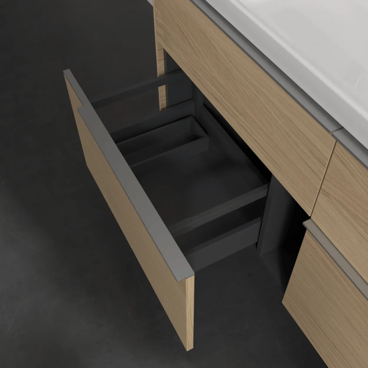 V&b subway 3.0 servantskap 127x57 arizona oak m/lys håndtak i krom