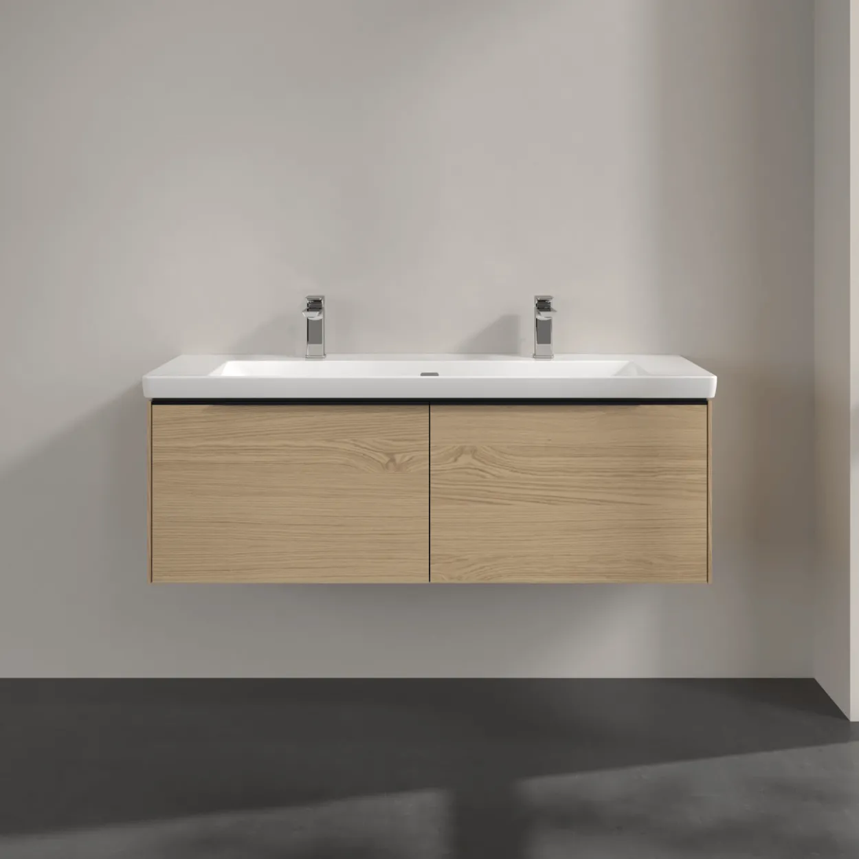 V&b subway 3.0 servantskap 127x42 arizona oak m/lys håndtak i volcano black