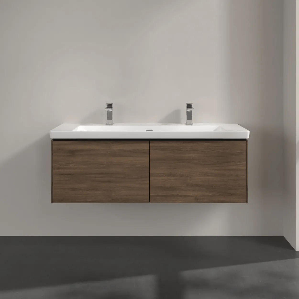 V&b subway 3.0 servantskap 127x42 arizona oak m/lys håndtak i volcano black