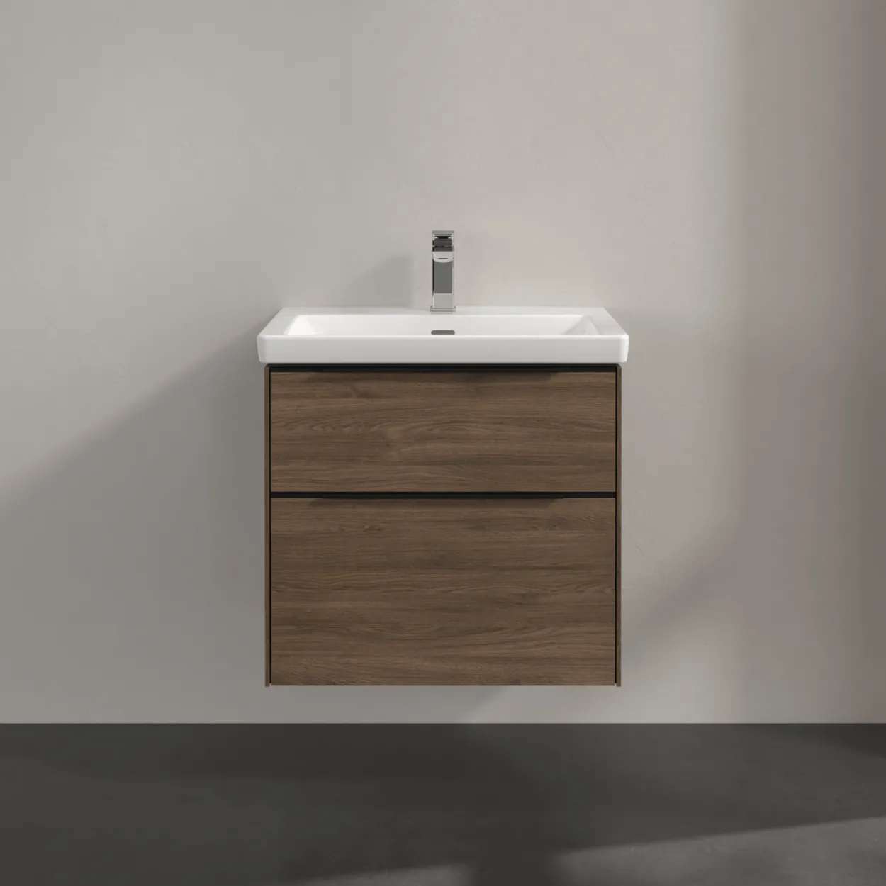 V&b subway 3.0 servantskap 62x57 arizona oak m/lys håndtak i volcano black