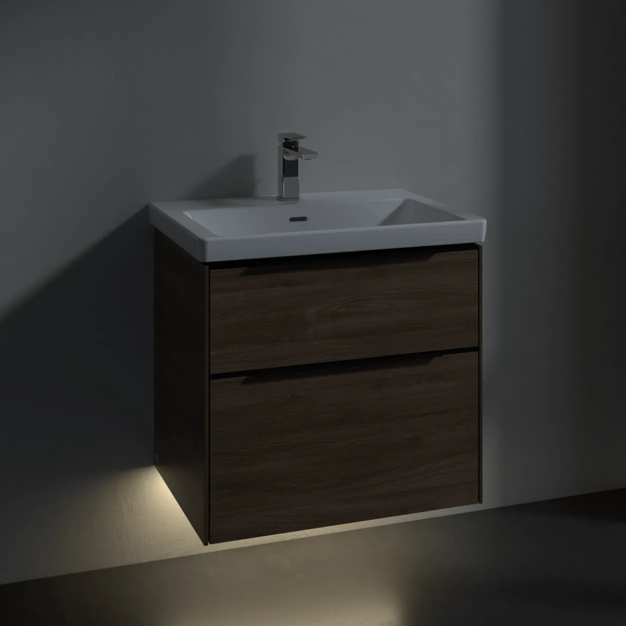 V&b subway 3.0 servantskap 62x57 arizona oak m/lys håndtak i volcano black