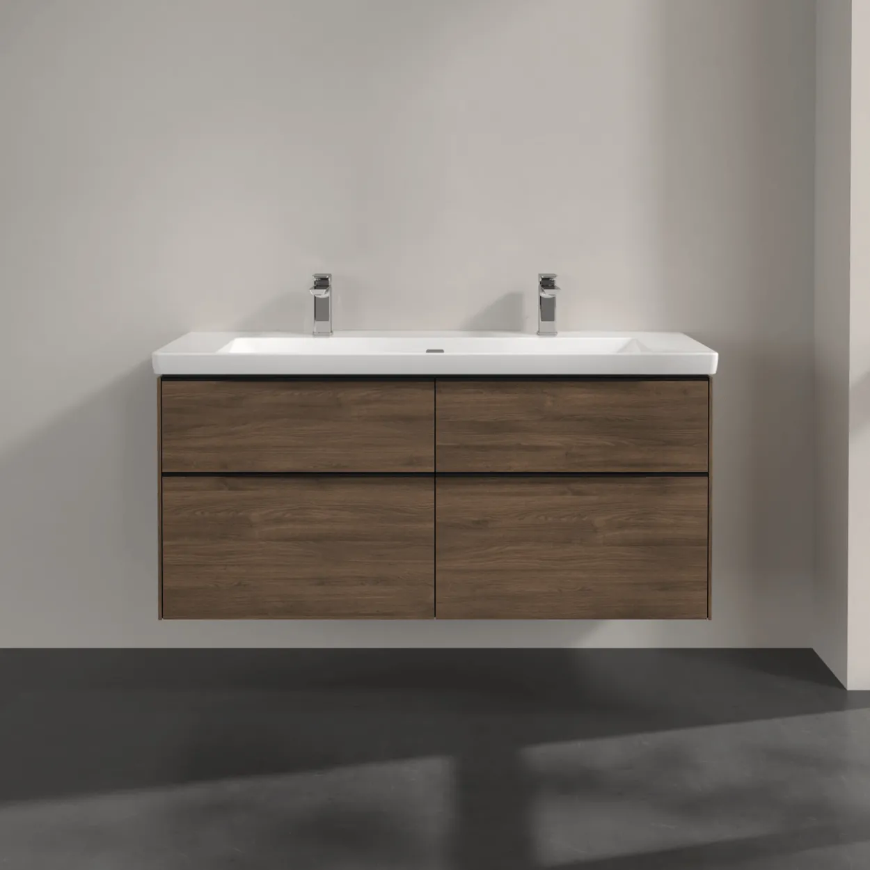 V&b subway 3.0 servantskap 127x57 arizona oak m/lys håndtak i volcano black