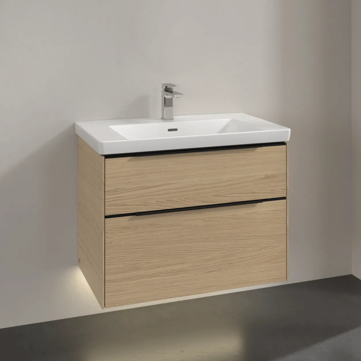 V&b subway 3.0 servantskap 77x57 arizona oak m/lys håndtak i volcano black