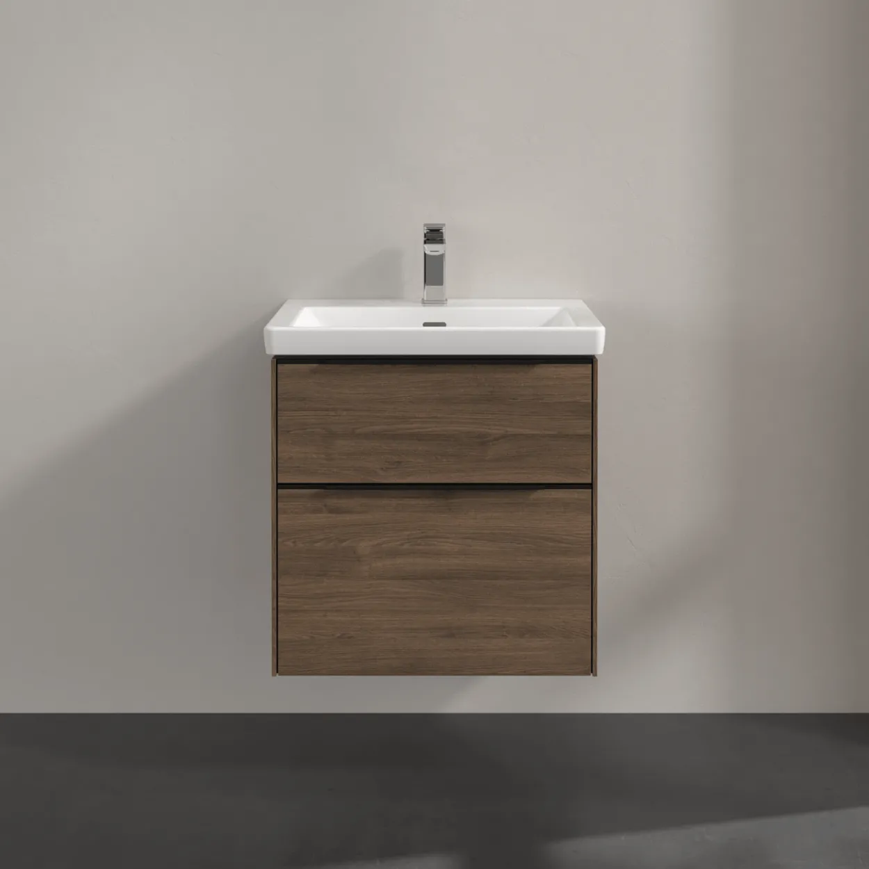 V&b subway 3.0 servantskap 57x47 arizona oak m/lys håndtak i volcano black