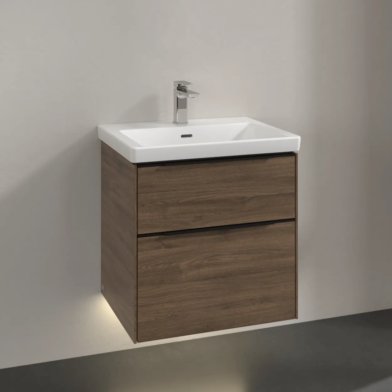 V&b subway 3.0 servantskap 57x47 arizona oak m/lys håndtak i volcano black