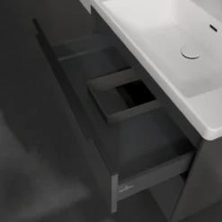 V&b subway 3.0 servantskap 77x57 black graphite håndtak i volcano