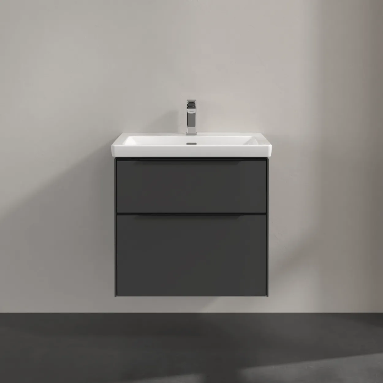 V&b subway 3.0 servantskap 62x57 black graphite håndtak i volcano