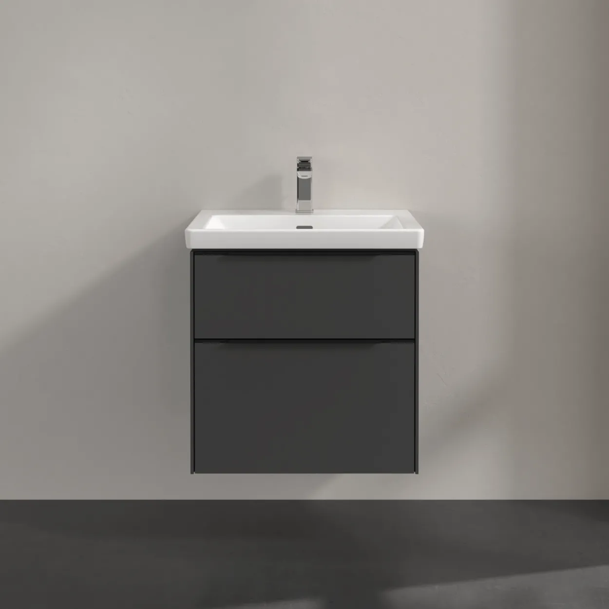 V&b subway 3.0 servantskap 57x47 black graphite håndtak i volcano