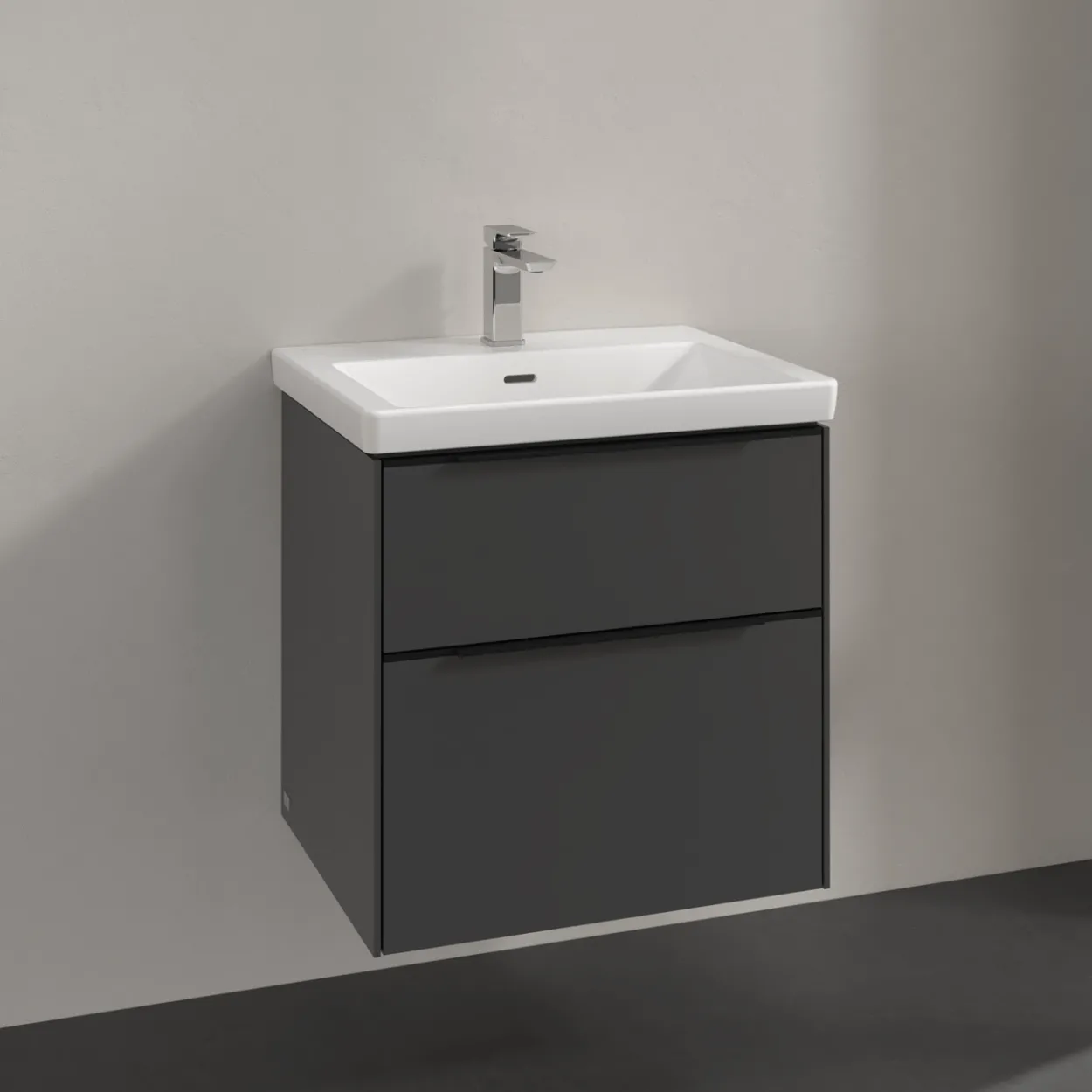 V&b subway 3.0 servantskap 57x47 black graphite håndtak i volcano