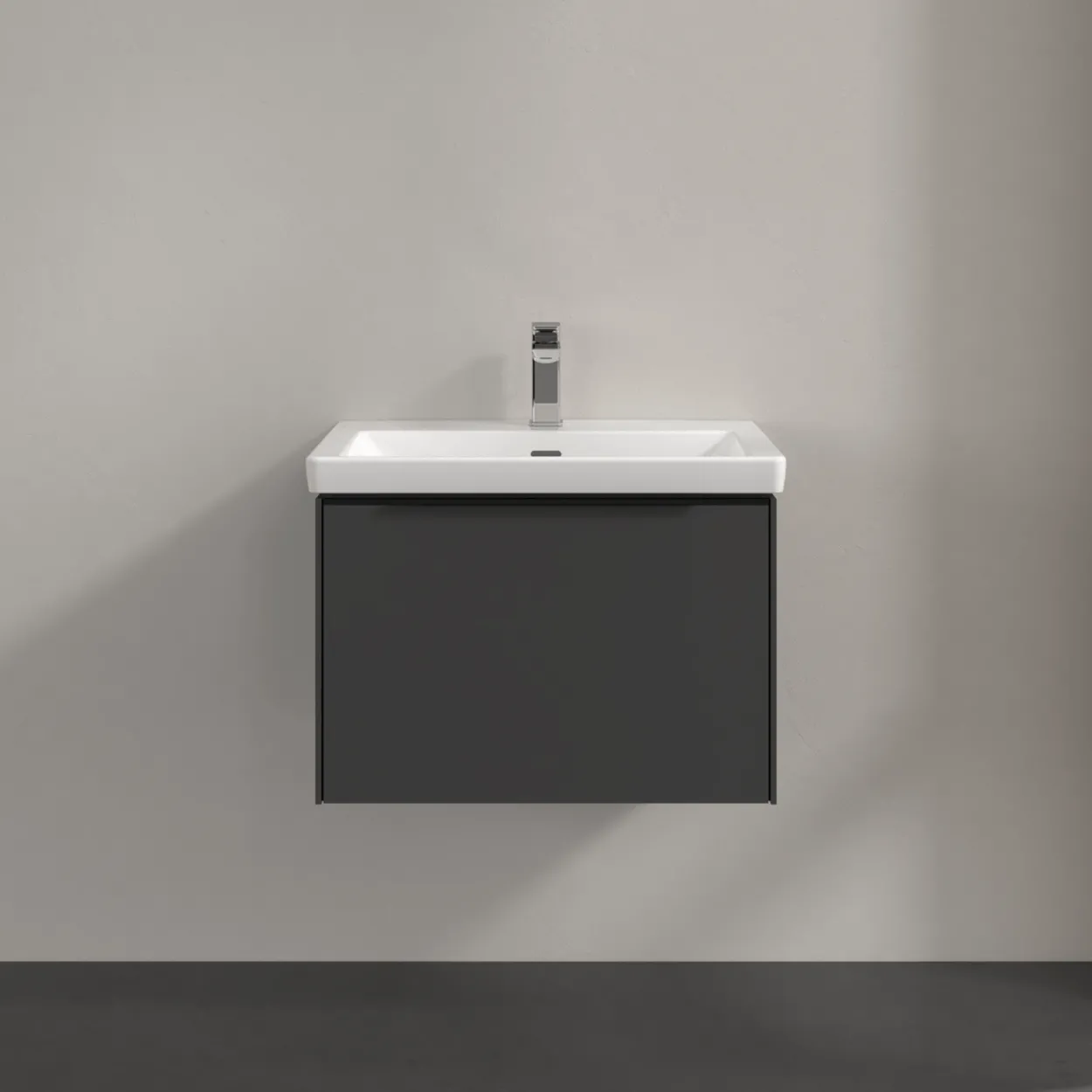 V&b subway 3.0 servantskap 66x42 black graphite m/lys håndtak i volcano