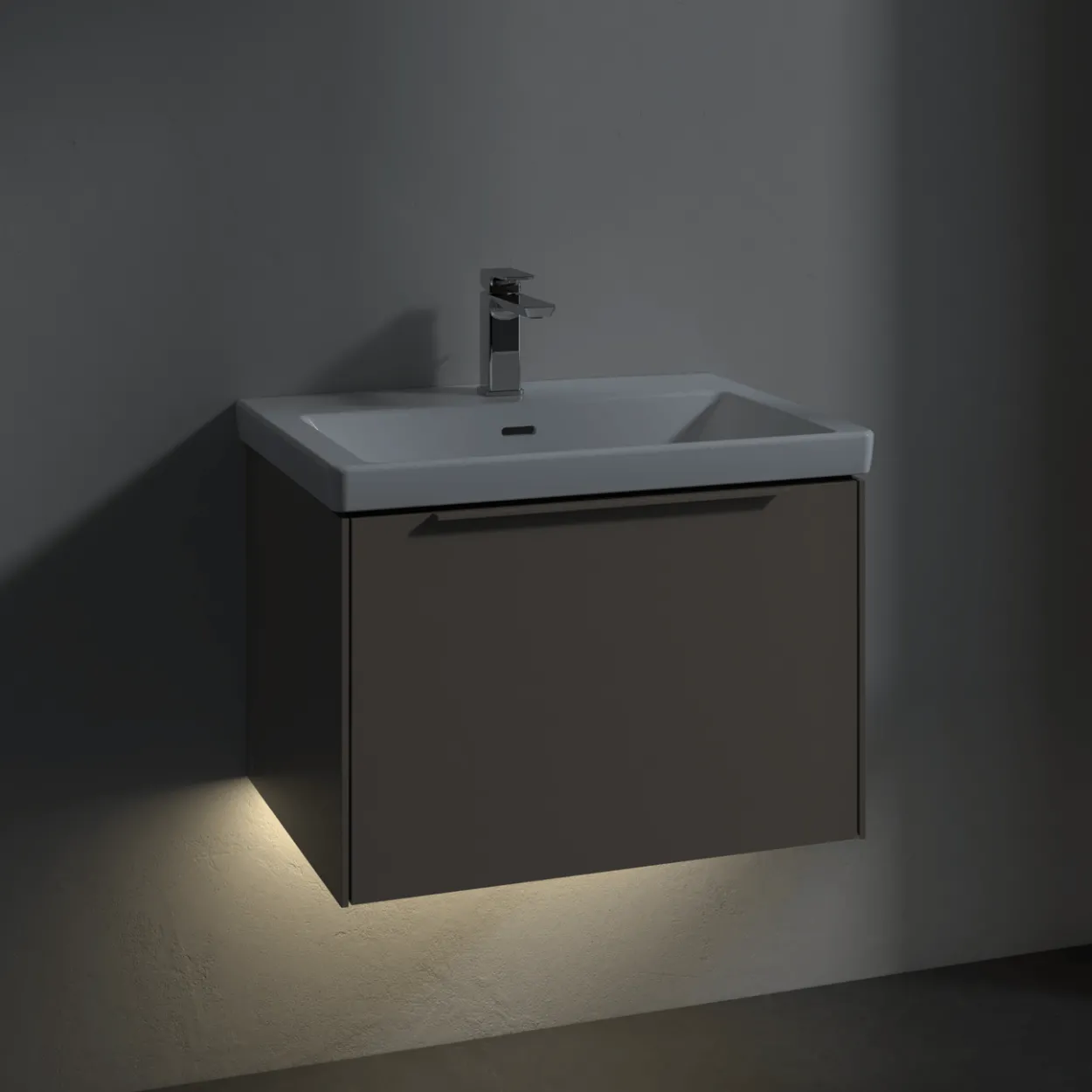 V&b subway 3.0 servantskap 66x42 black graphite m/lys håndtak i volcano