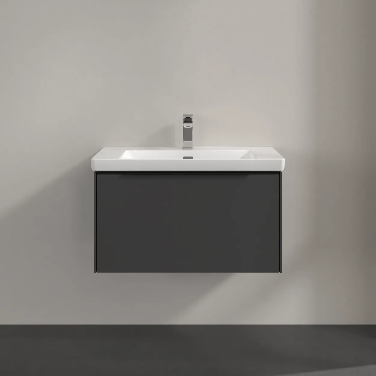 V&b subway 3.0 servantskap 77x42 black graphite m/lys håndtak i volcano