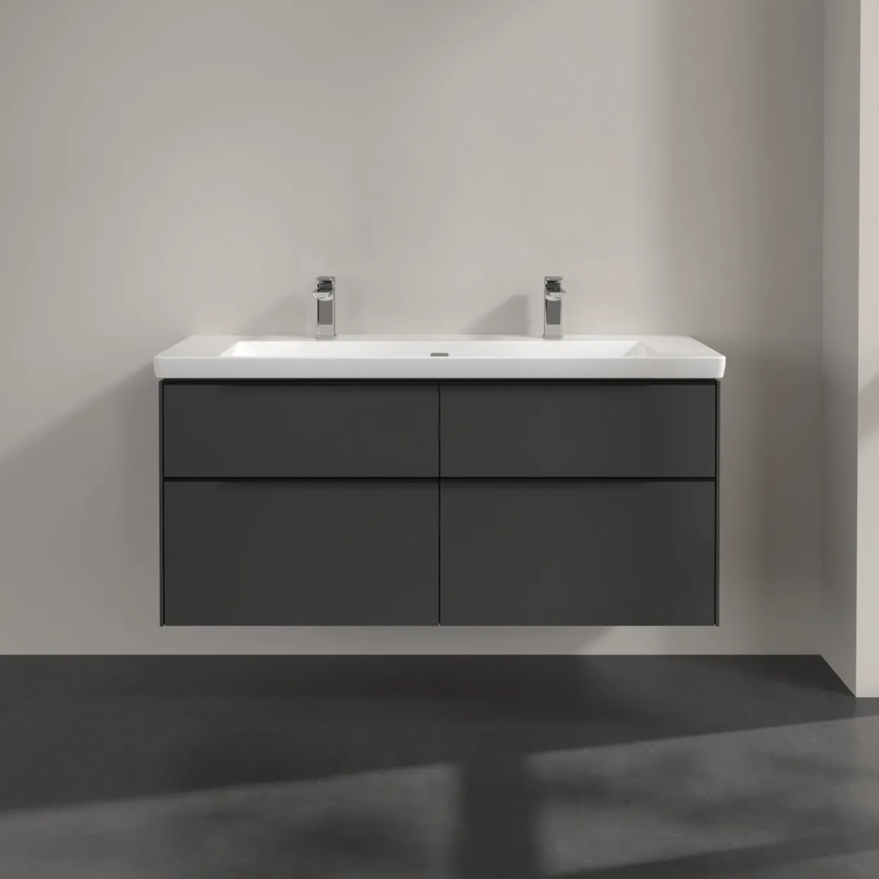 V&b subway 3.0 servantskap 127x57 black graphite m/lys håndtak i volcano
