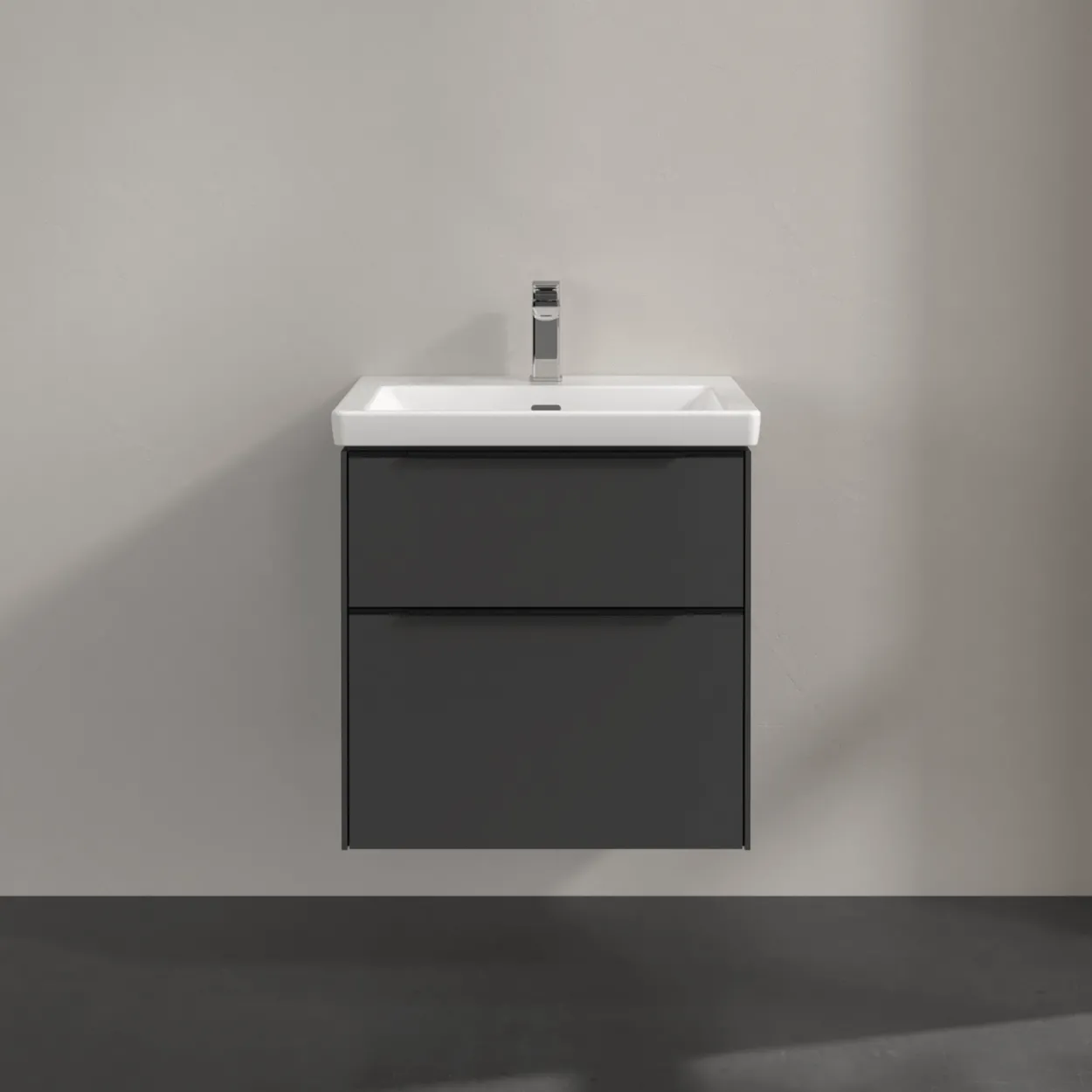 V&b subway 3.0 servantskap 57x47 black graphite m/lys håndtak i volcano