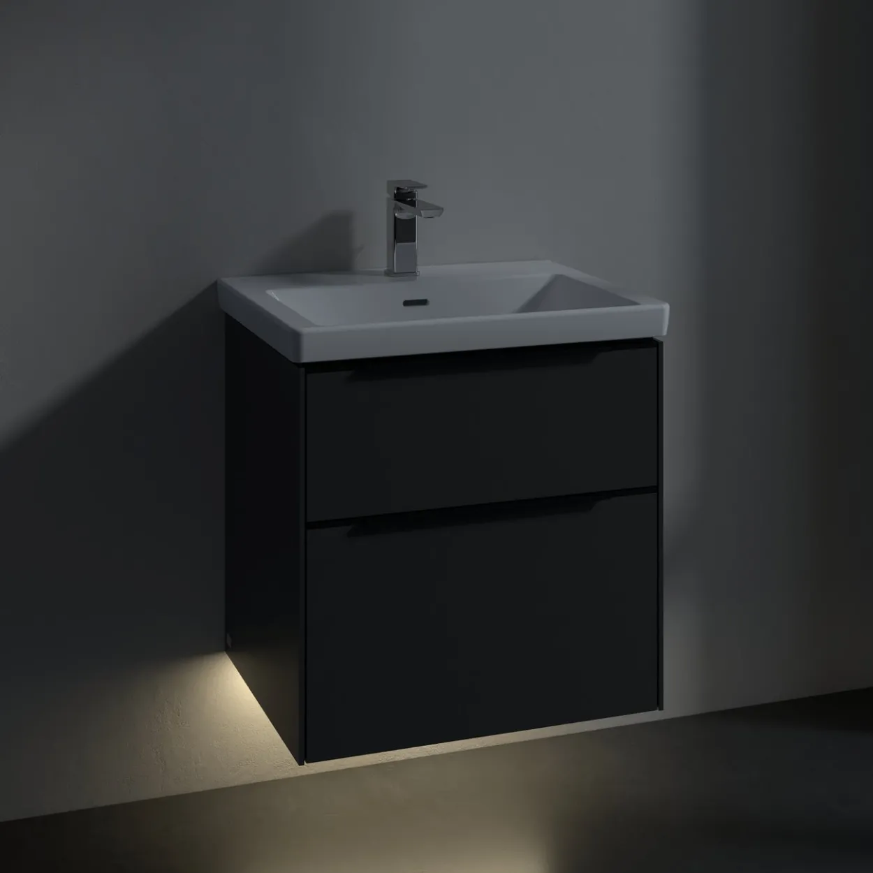 V&b subway 3.0 servantskap 57x47 black graphite m/lys håndtak i volcano