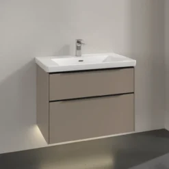 V&b subway 3.0 servantskap 77x57 black taupe m/lys håndtak i volcano