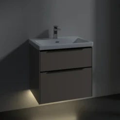 V&b subway 3.0 servantskap 62x57 black taupe m/lys håndtak i volcano