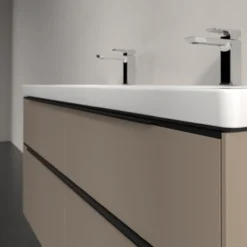 V&b subway 3.0 servantskap 127x57 black taupe m/lys håndtak i volcano