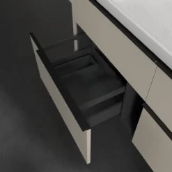 V&b subway 3.0 servantskap 127x57 black taupe m/lys håndtak i volcano