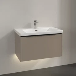 V&b subway 3.0 servantskap 77x42 black taupe m/lys håndtak i volcano