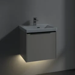 V&b subway 3.0 servantskap 47x42 black taupe m/lys håndtak i volcano