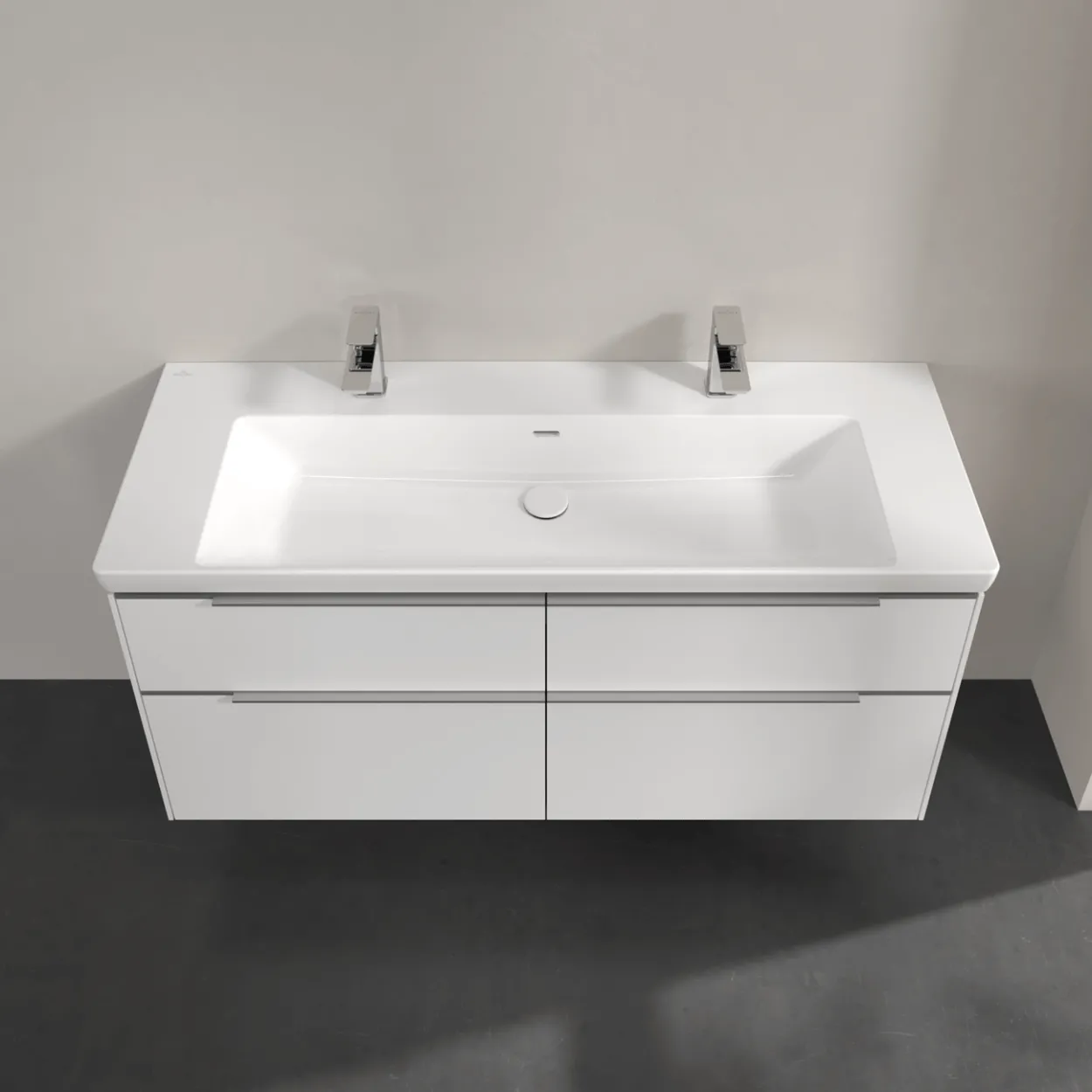 V&b subway 3.0 servantskap 127x57 brilliant white håndtak i krom