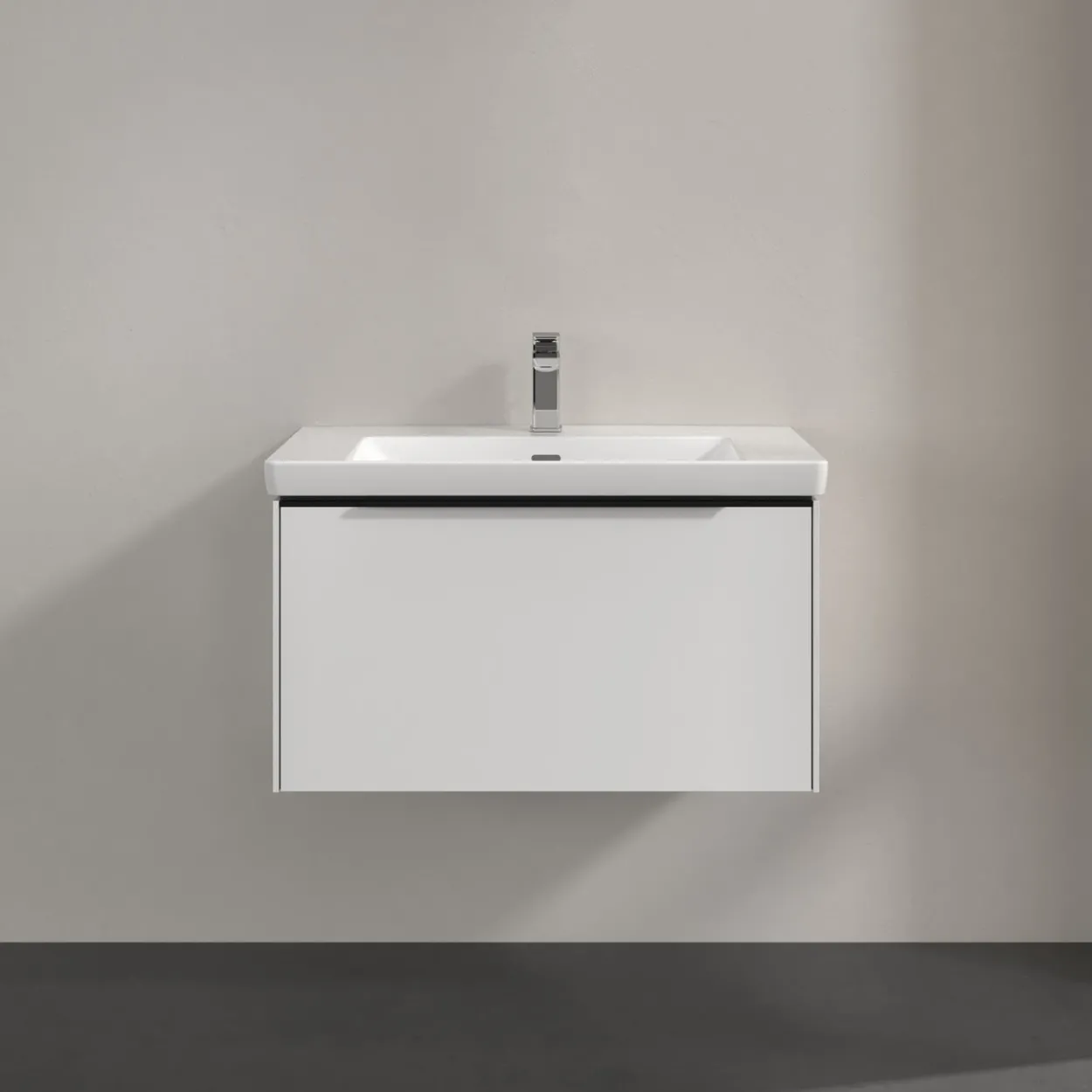 V&b subway 3.0 servantskap 77x42 brilliant white håndtak i volcano black